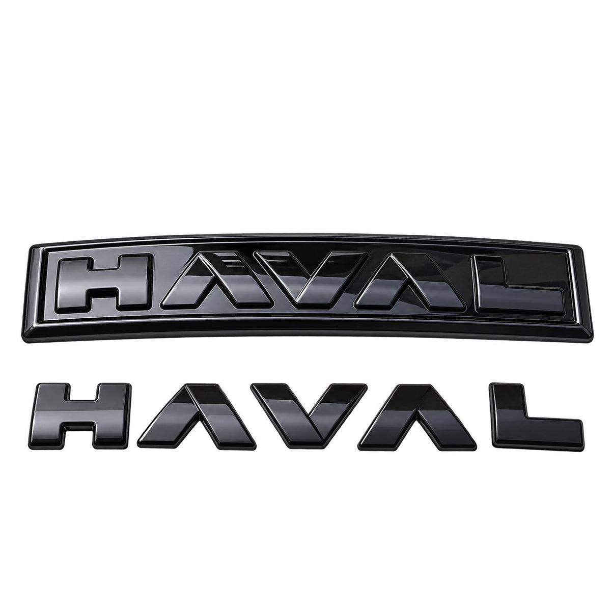 Haval H6 GT glossy black 2 piece logo emblem with regular letters