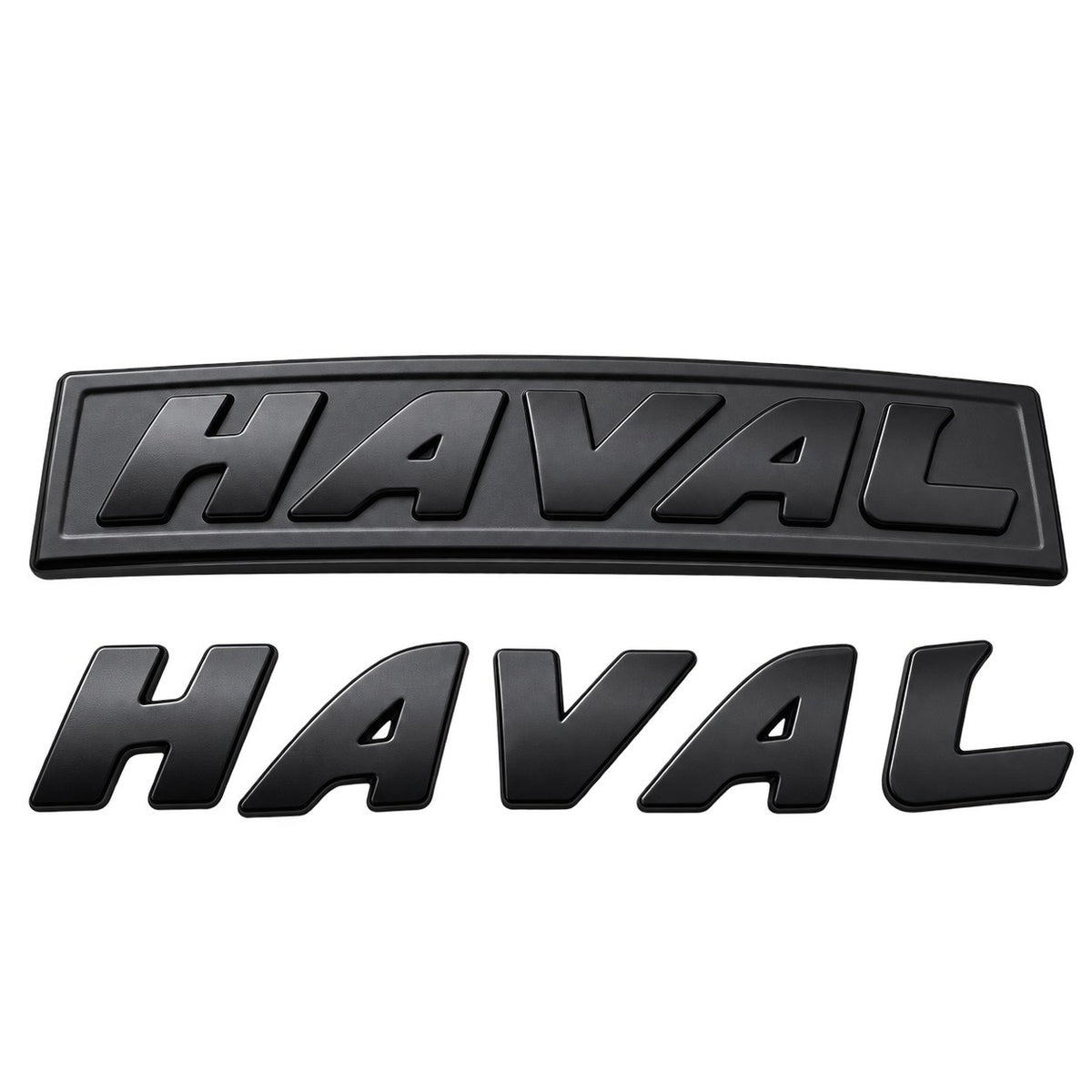 Haval H6 GT matte black 2 piece logo emblem with italic letters