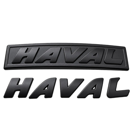 Haval H6 GT matte black 2 piece logo emblem with italic letters