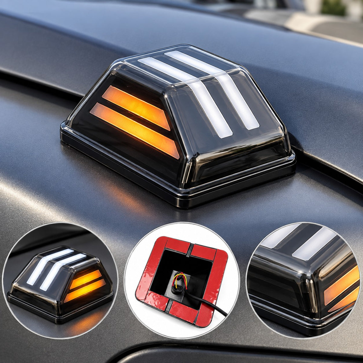 Haval H9 exterior decorative LED light installation and adhesive detail