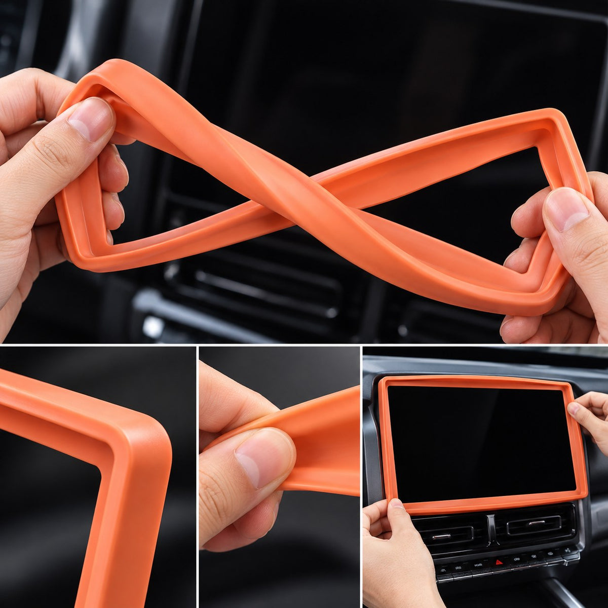 Haval H9 2024-2025 orange central control screen protector showing flexibility and installation