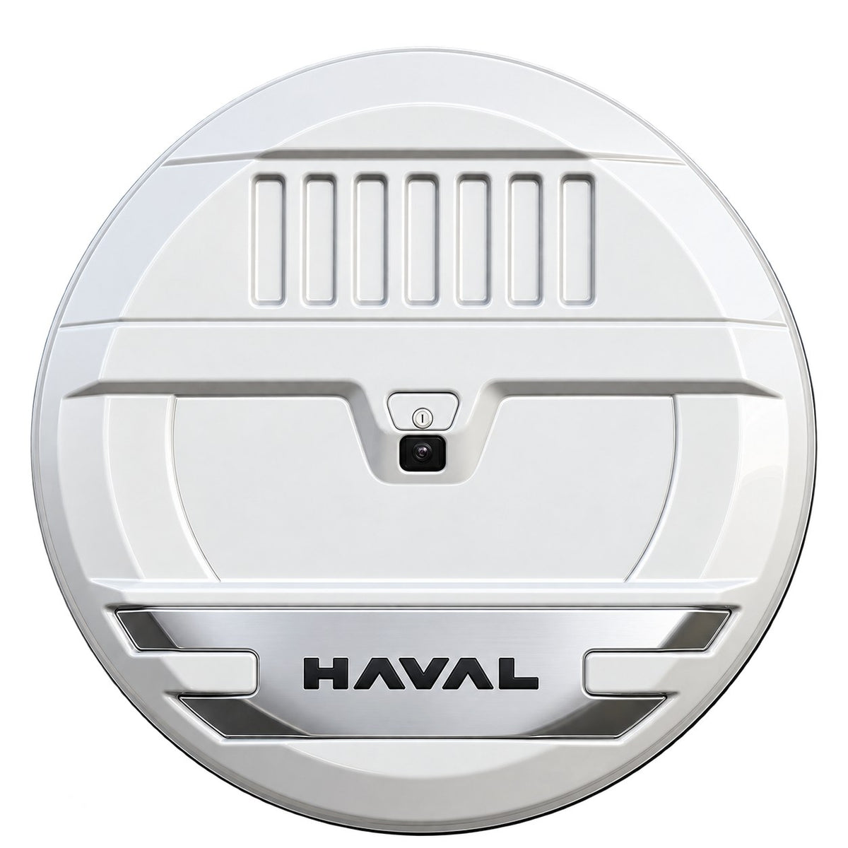 Haval H9 white rear spare tyre cover isolated on transparent background