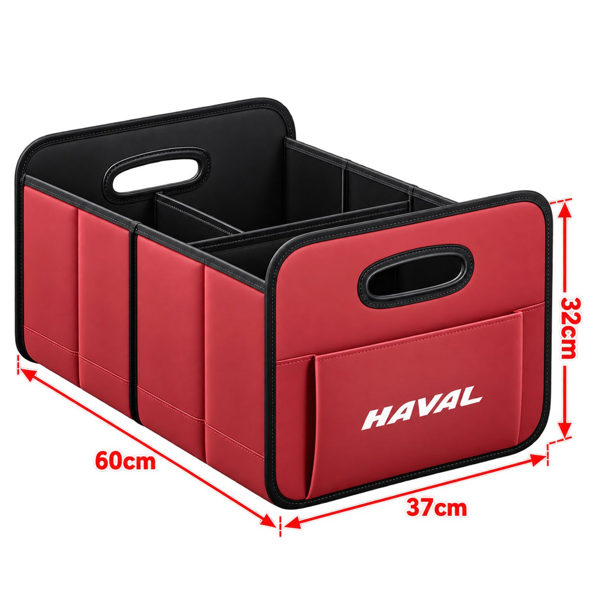 Haval red trunk storage box isolated on transparent background