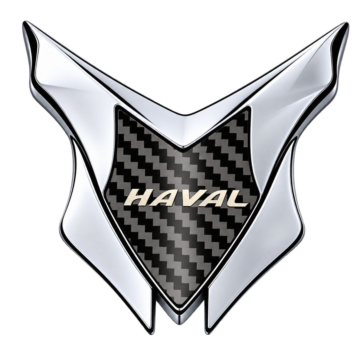 Haval silver carbon 3D metal emblem sticker with carbon texture