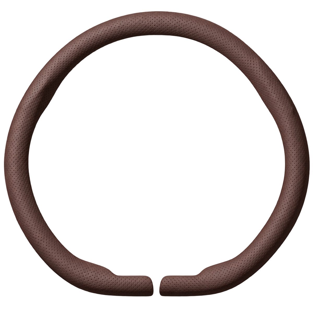 Nappa faux leather steering wheel cover in mocha brown D Shape design