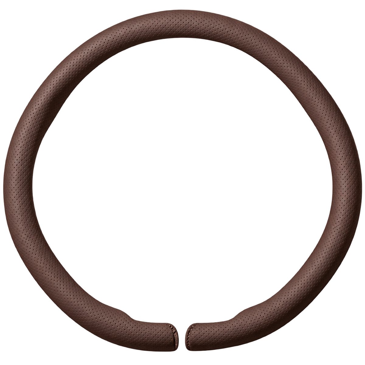 Nappa faux leather steering wheel cover in mocha brown O Shape design