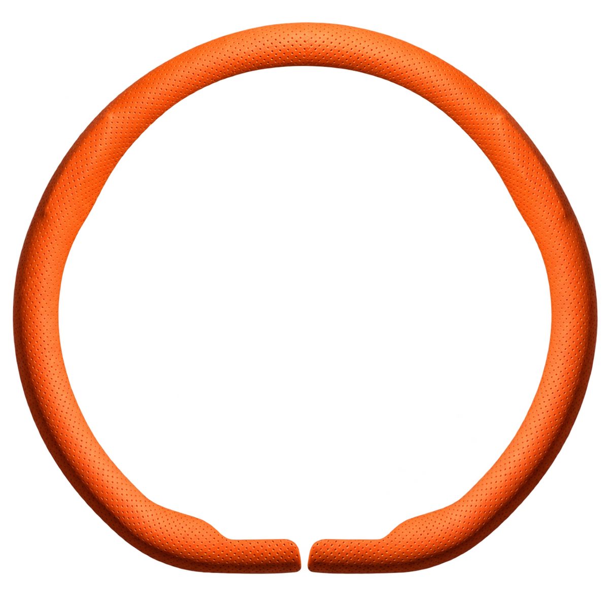 Nappa faux leather steering wheel cover in orange D Shape design