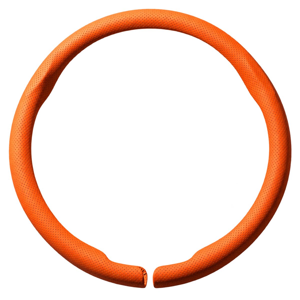 Nappa faux leather steering wheel cover in orange O Shape design