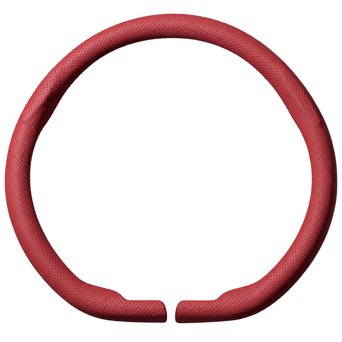 Nappa faux leather steering wheel cover in volcanic red D Shape design