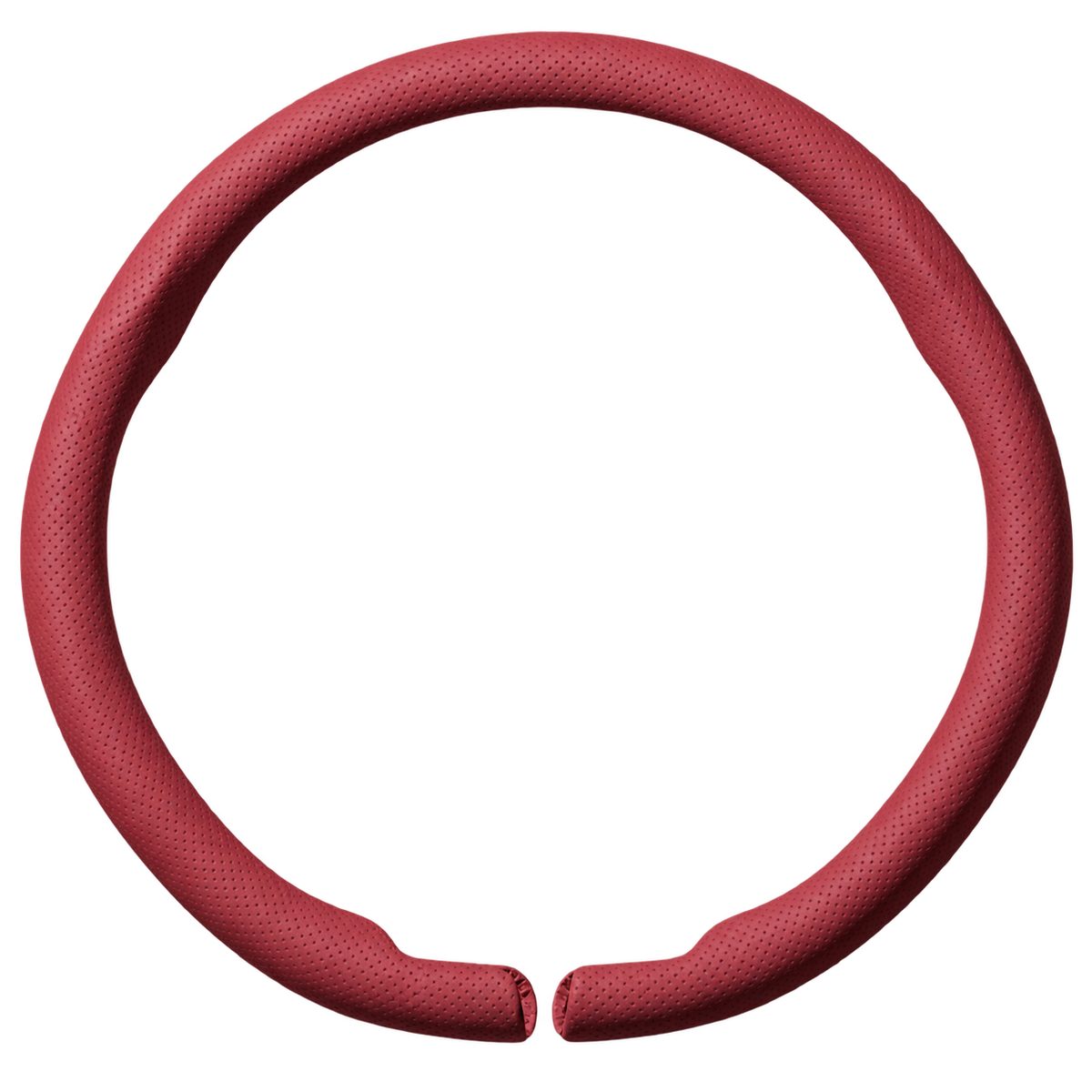 Nappa faux leather steering wheel cover in volcanic red O Shape design