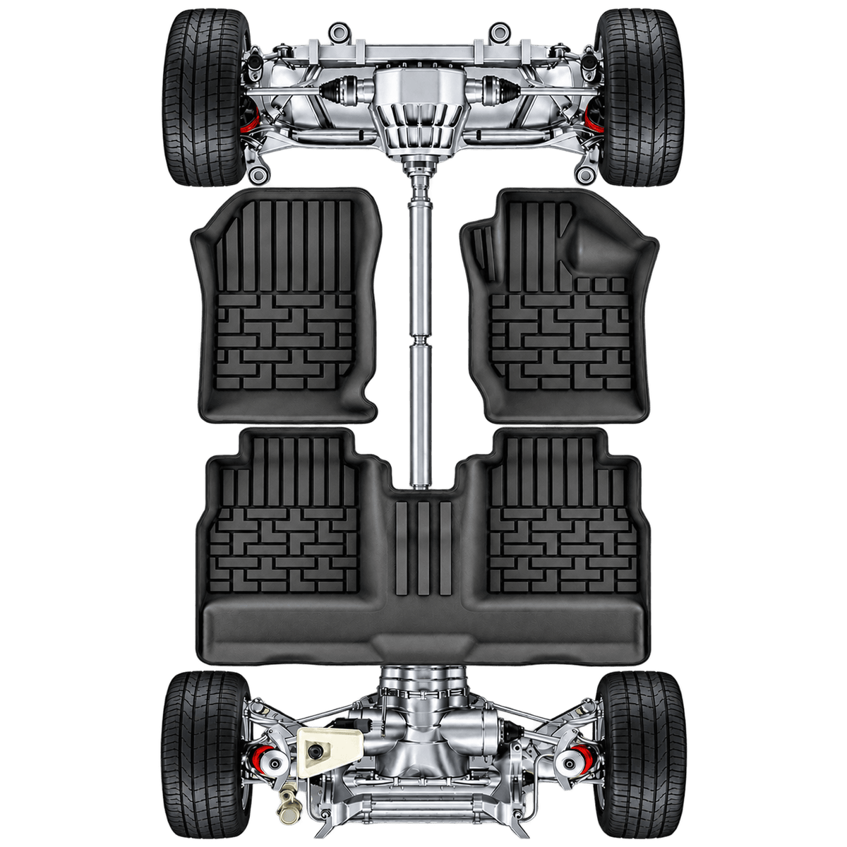 Smabee GWM Cannon Ute Great Wall Poer 2019-2024 RHD 3PC TPE floor mats fitment