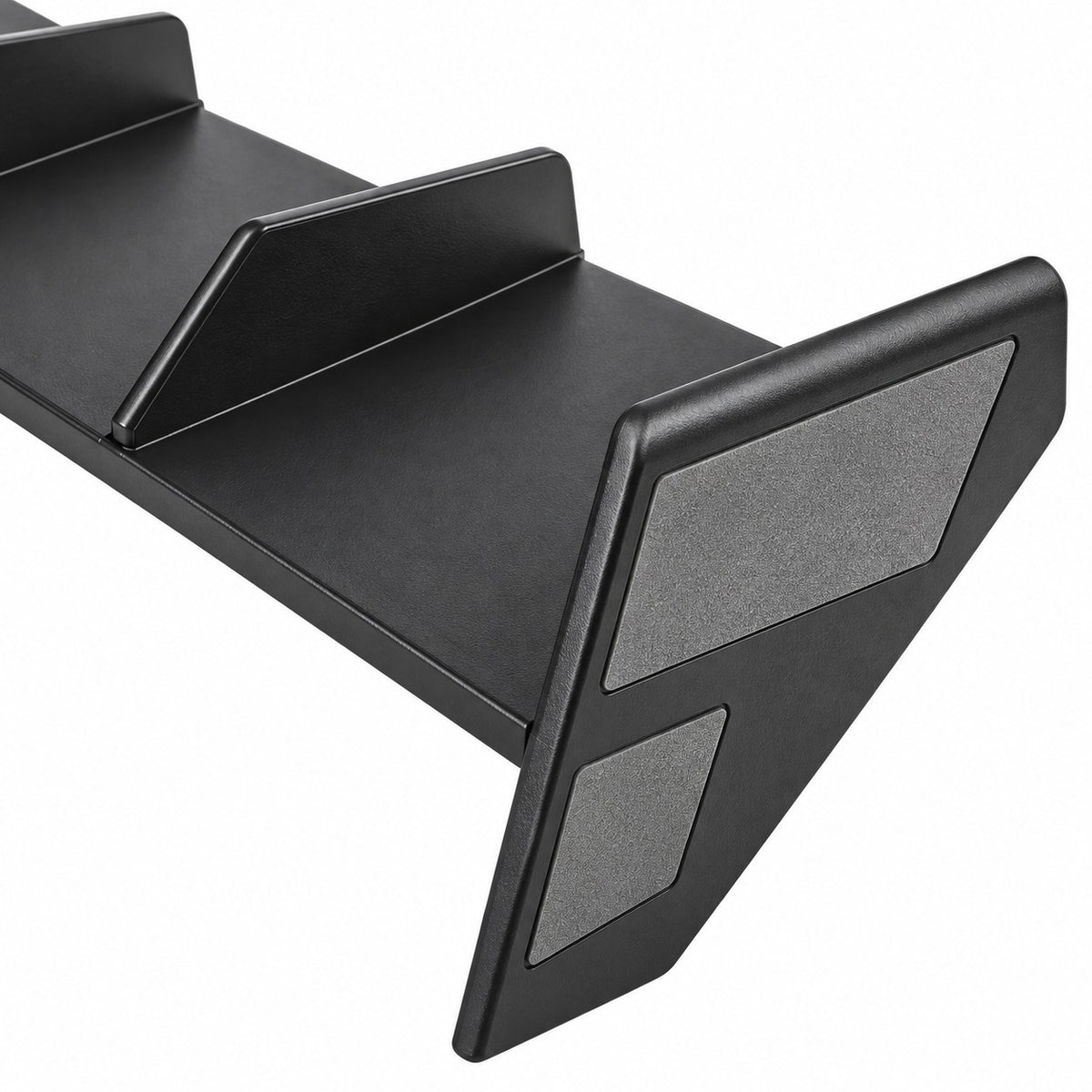 Close-up of Great Wall TANK 300 glove box storage partition showing matte ABS construction, dividers, and anti-rattle pads